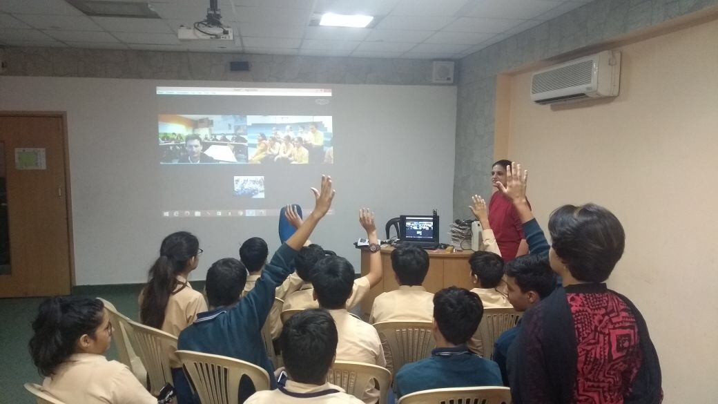 Students of Tagore International School, India doing a pre-exchange Skype with their French counterparts !!